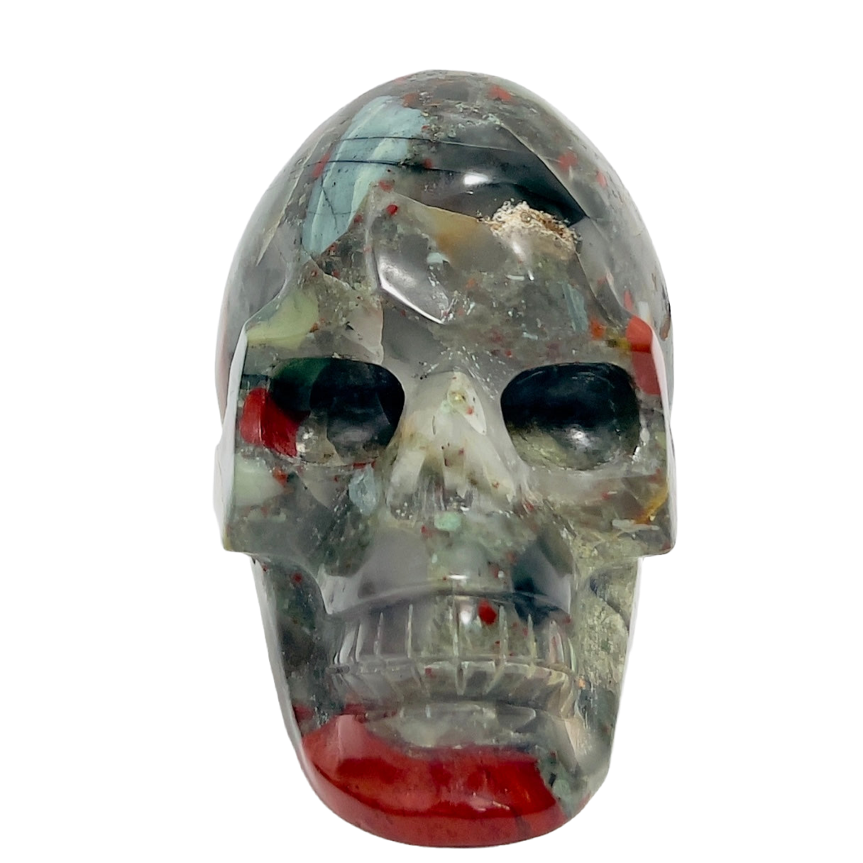 Setonite African Jasper Blood Stone Skull Healing Crystal Carving 808g