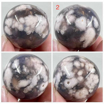 Black Flower Agate Mini Spheres Crystal Ball Australian Seller