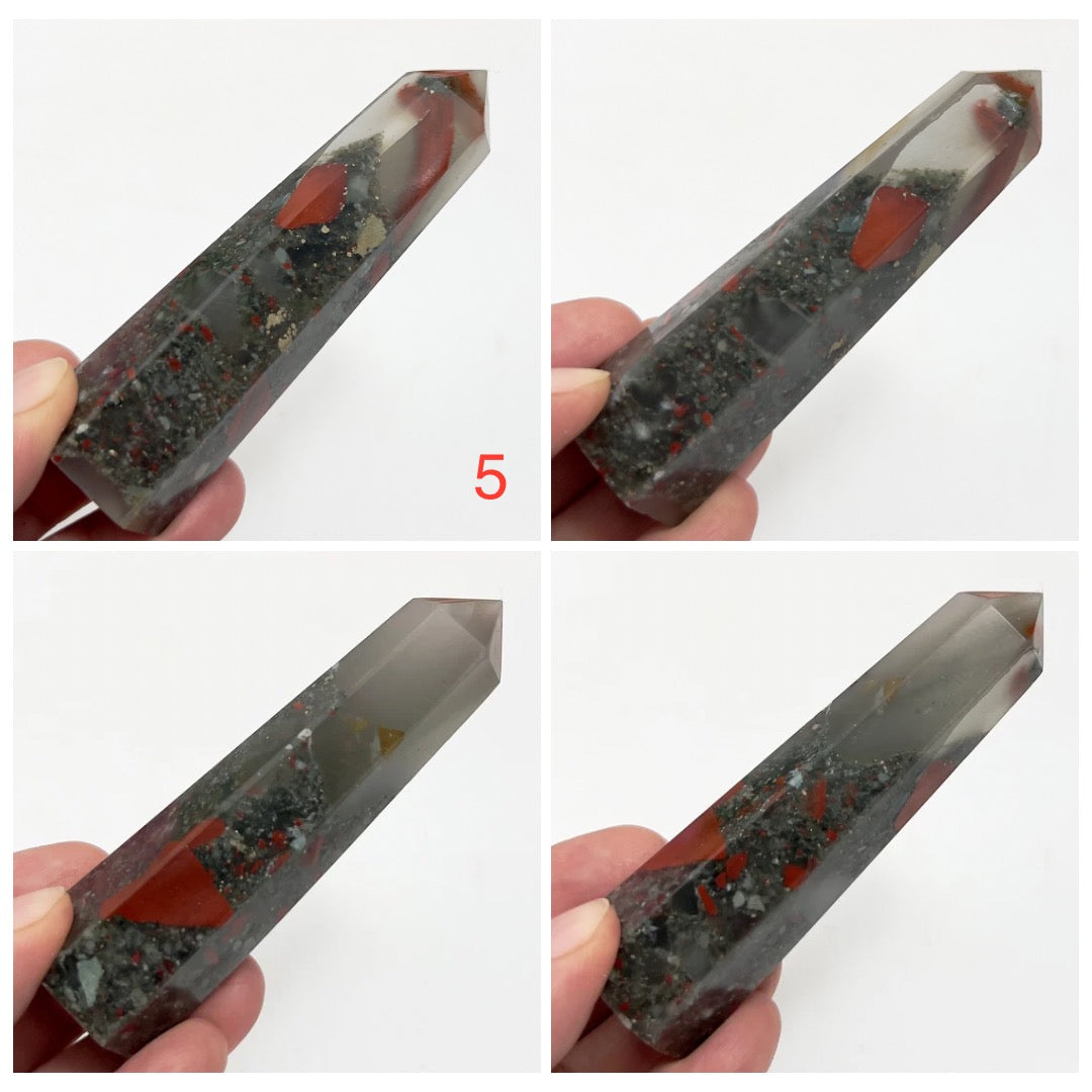 Setonite African Jasper Bloodstone Points Towers Crystal Generators