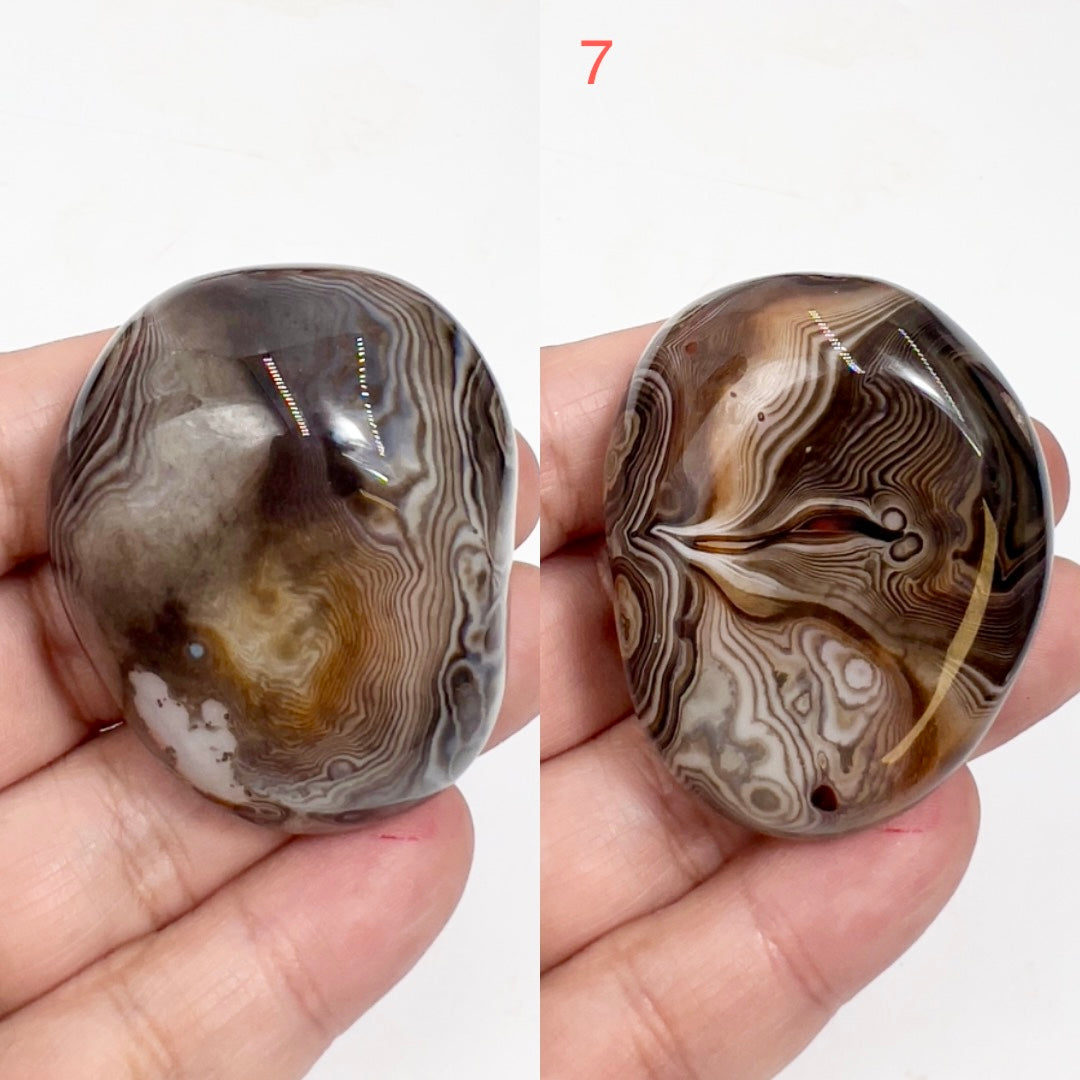 Sardonyx Chalcedony Onyx Palm Stone Meditation Healing Crystal