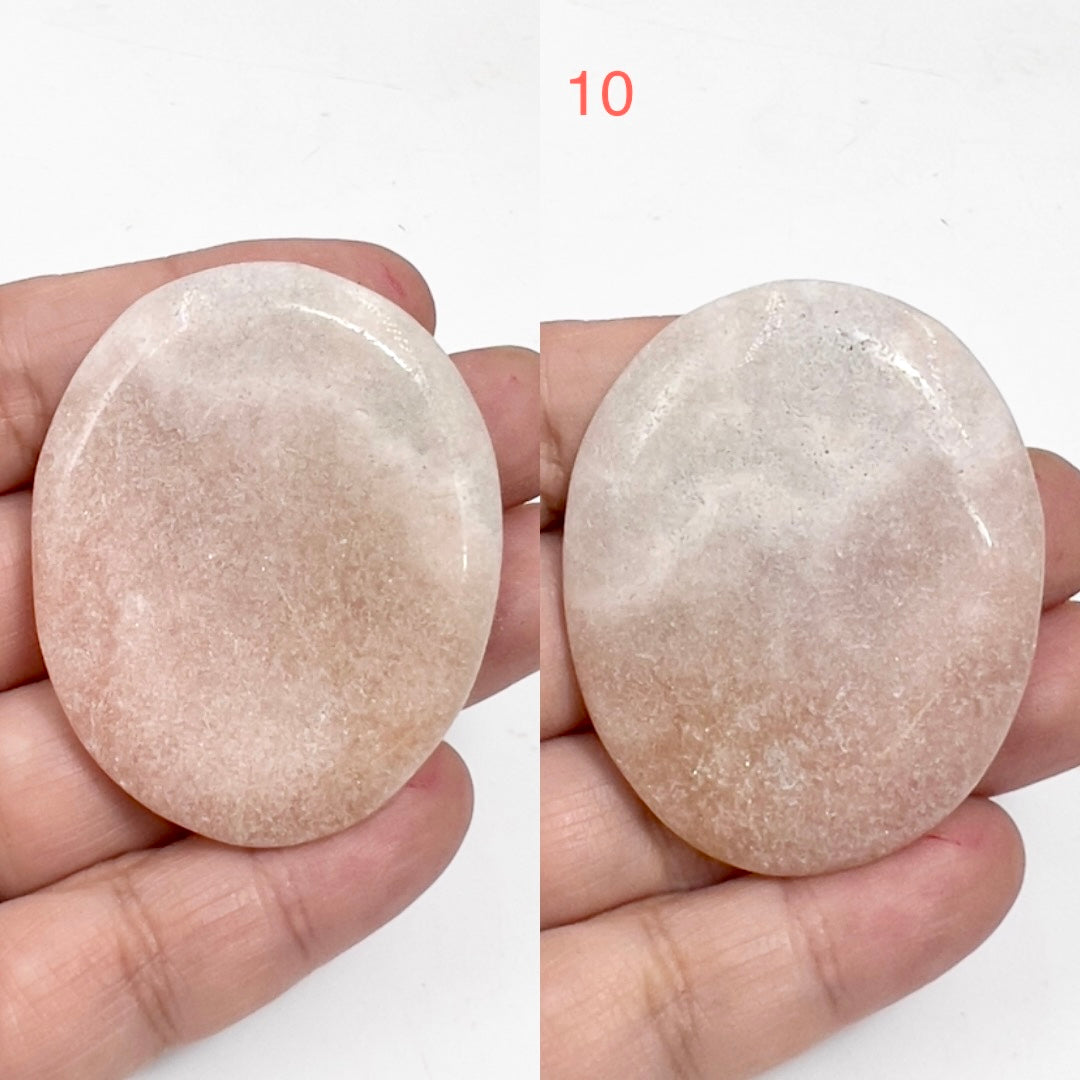 Pink Amethyst Palm Stones Worry Healing Crystal Meditation