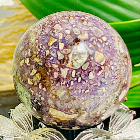 Brecciated Jasper Sphere Healing Crystal Ball 207g 50mm