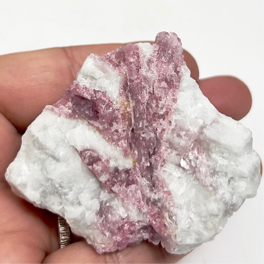 Pink Tourmaline in Feldspar Natural Healing Crystal Raw Specimen 112g