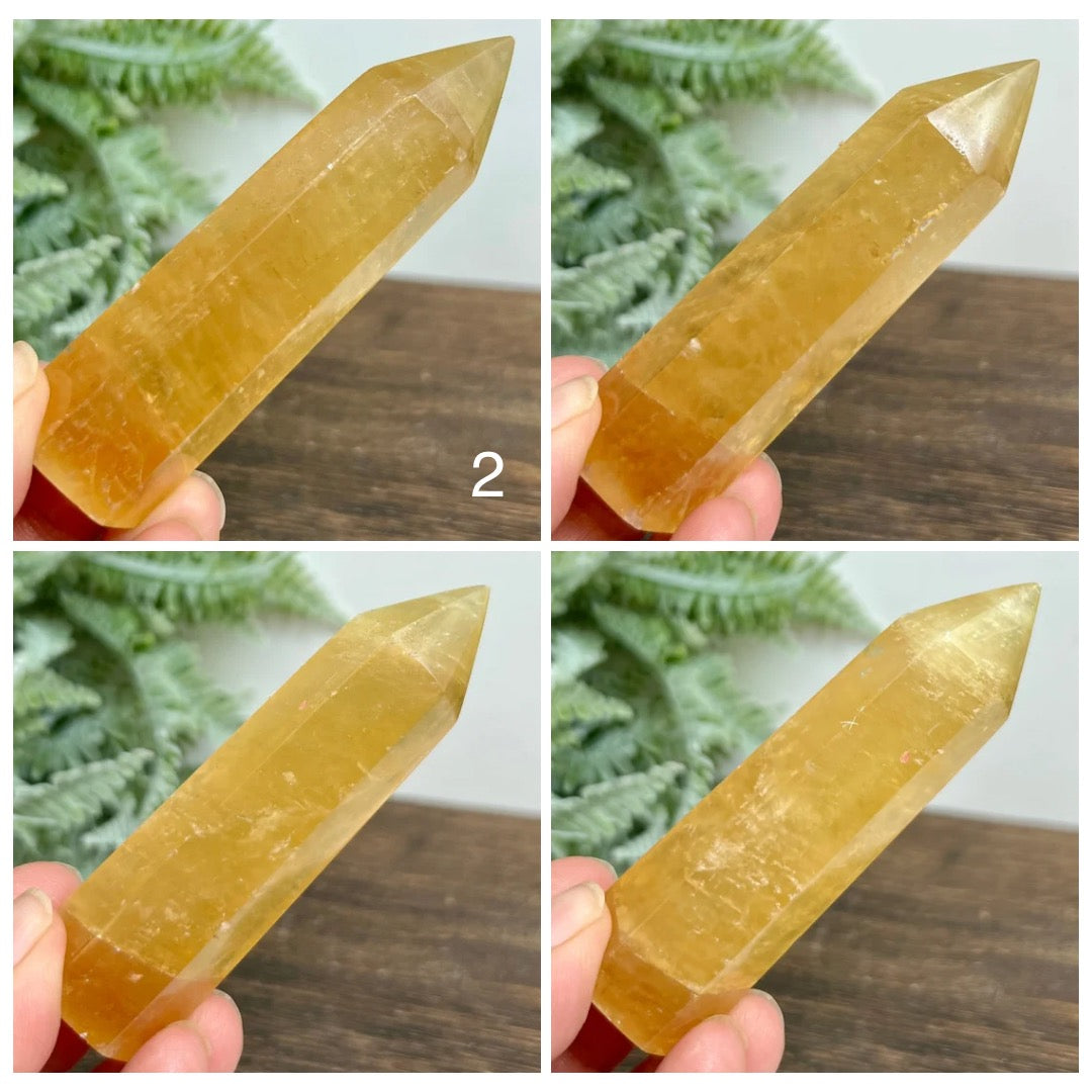 Honey Calcite Towers Points Natural Crystal Generators