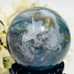 Moss Agate Green Blue Sphere Healing Crystal Ball 356g 63mm