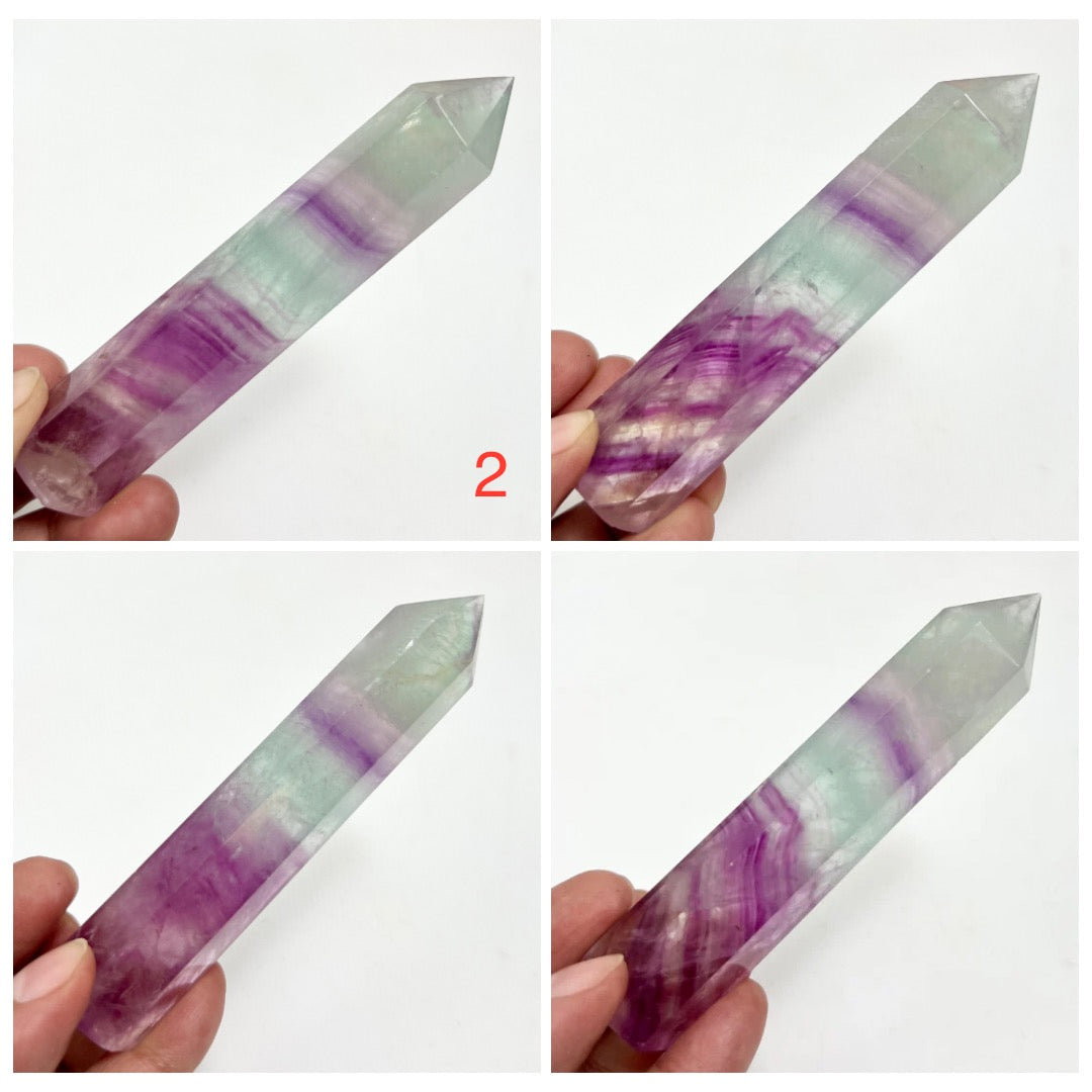 Watermelon Fluorite Points Towers Crystal Generators