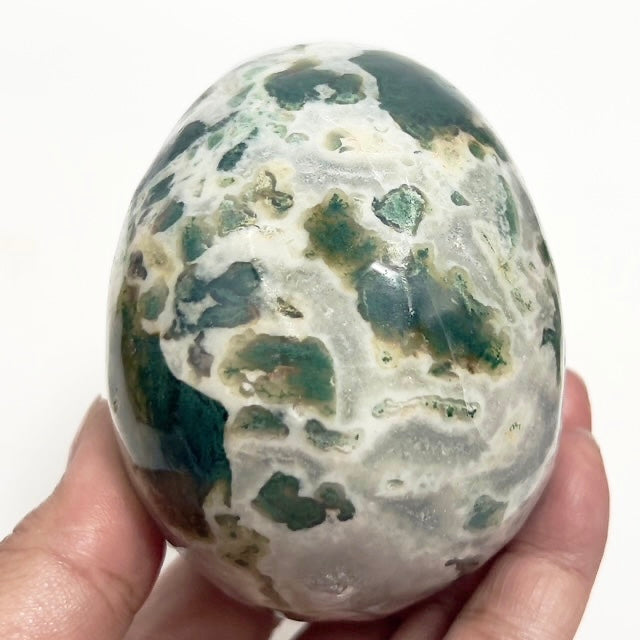 Moss Agate Skull Healing Crystal Carving 707g