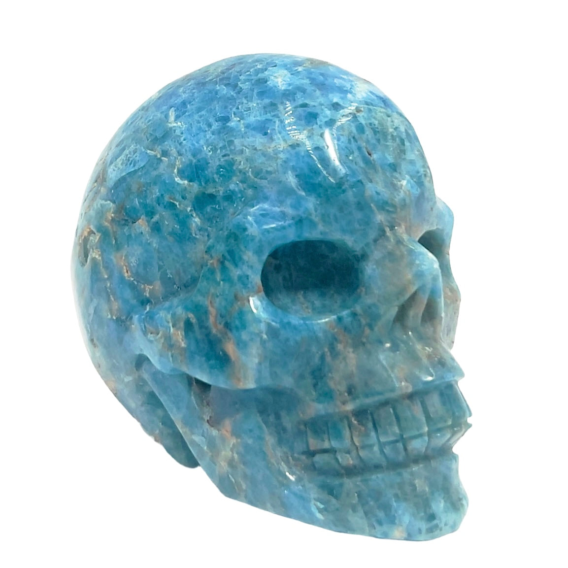 Blue Apatite Skull Healing Crystal Carving 550g