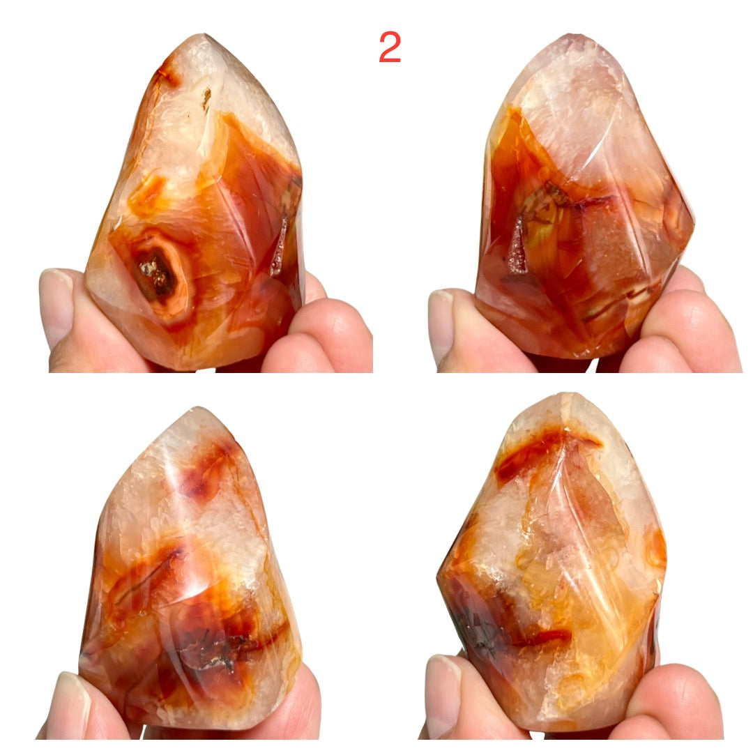 Carnelian Flames Healing Crystal Carvings