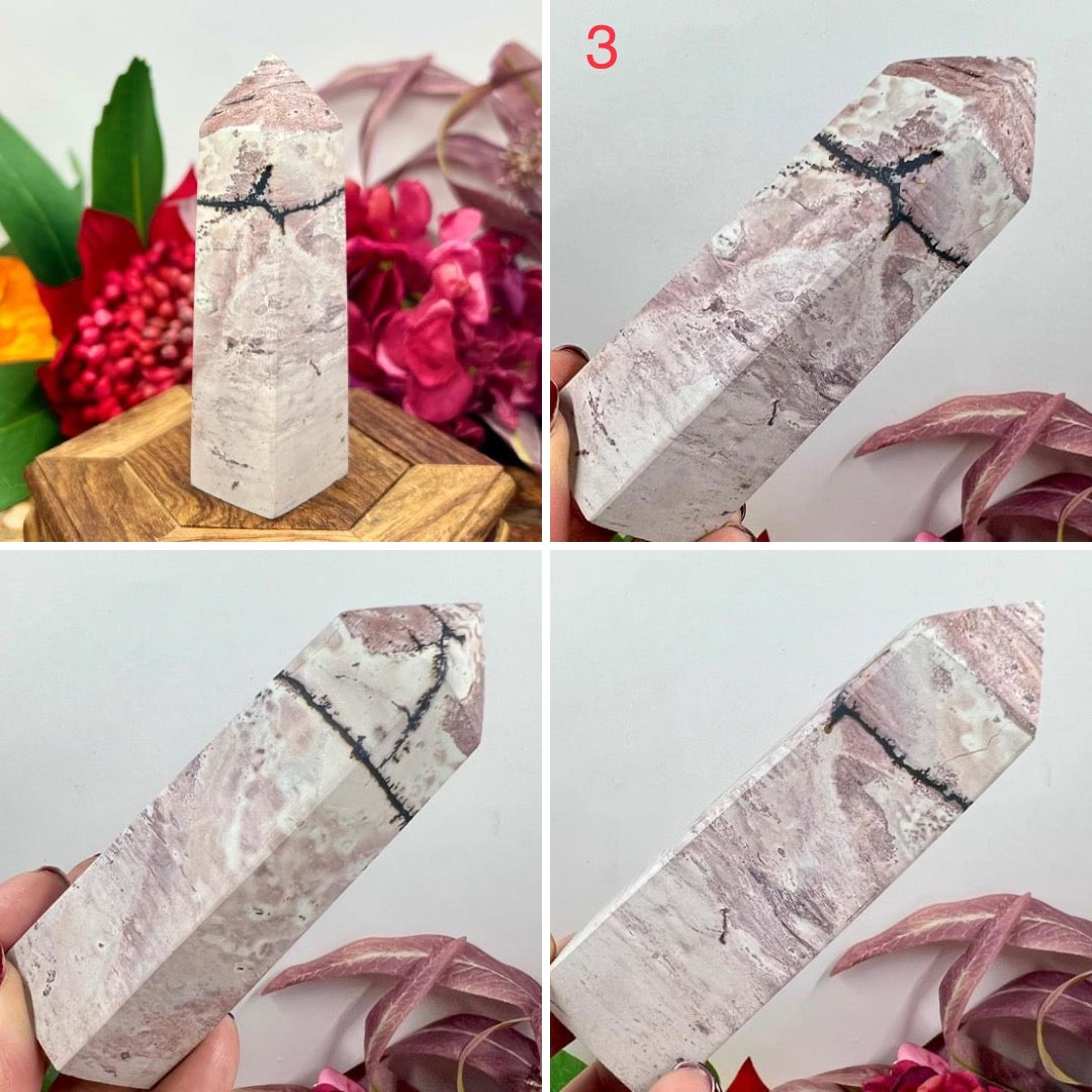 Dendritic Jasper Obelisk Points Towers Crystal Generators