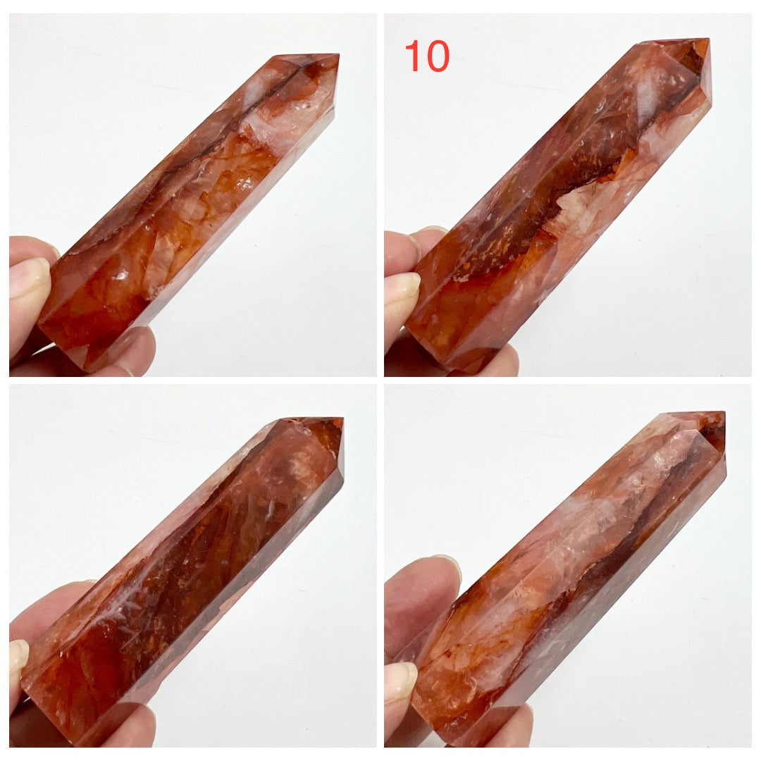 Hematoid Fire Quartz Points Towers Crystal Generators