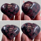 Garnet in Arfvedsonite Hearts Crystal Carvings Australian Seller