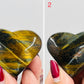 Blue Tigers Eye Hearts Crystal Carvings