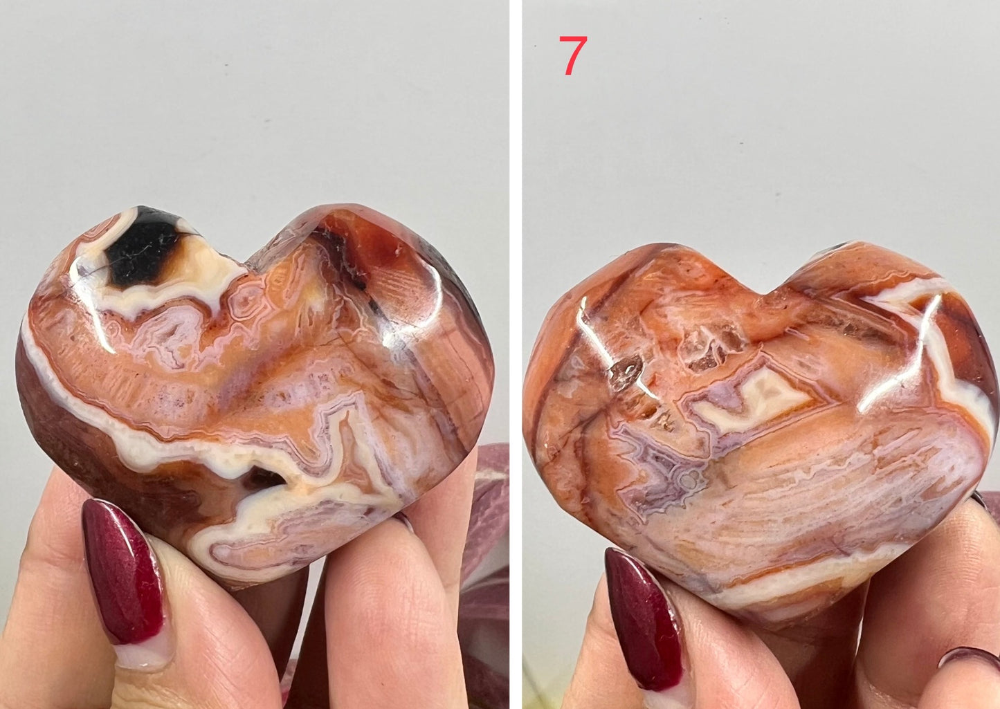 Carnelian Hearts Crystal Carvings Australian Seller