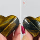 Blue Tigers Eye Hearts Crystal Carvings