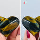 Blue Tigers Eye Hearts Crystal Carvings