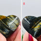 Blue Tigers Eye Hearts Crystal Carvings