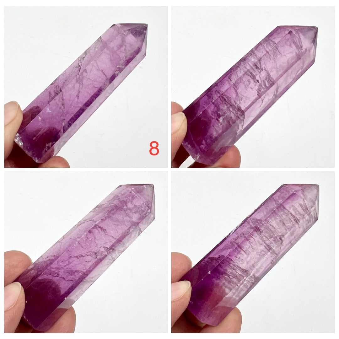 Fuchsia Purple Fluorite Points Towers Crystal Generators