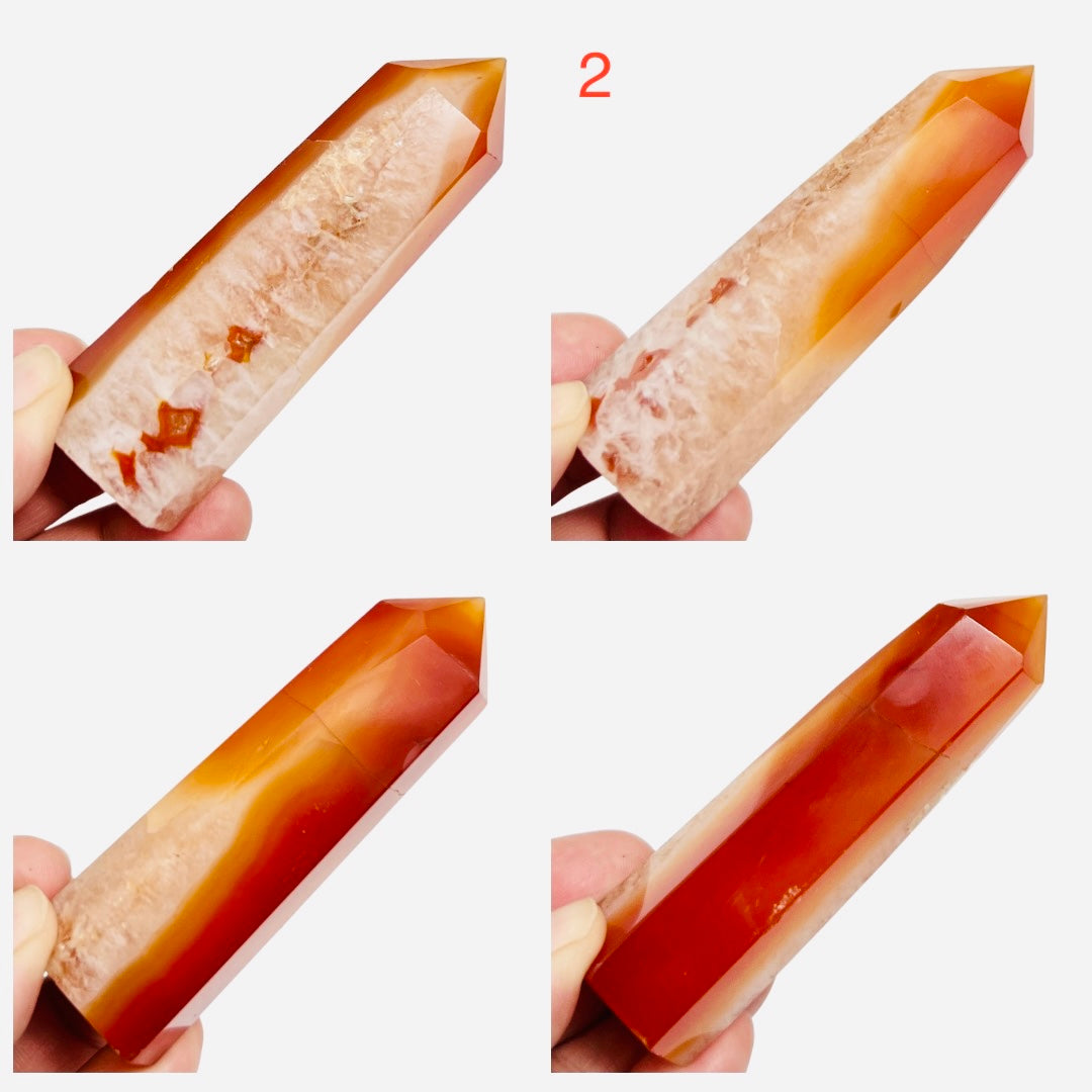 Carnelian Quartz Points Towers Healing Crystal Generators