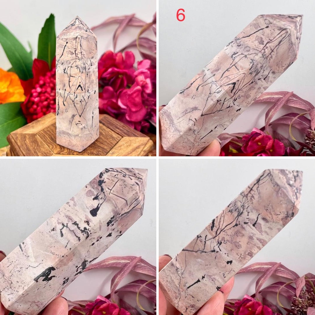 Dendritic Jasper Obelisk Points Towers Crystal Generators