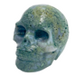 Moss Agate Skull Healing Crystal Carving 432g