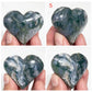 Moss Agate Hearts Healing Crystal Carvings