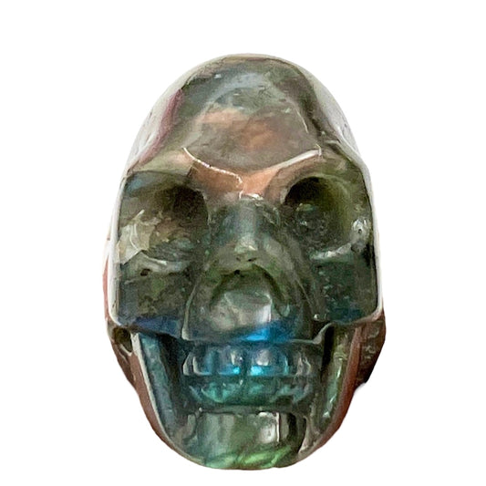 Labradorite Skull 2 Inches Hand Carved Crystal Carving