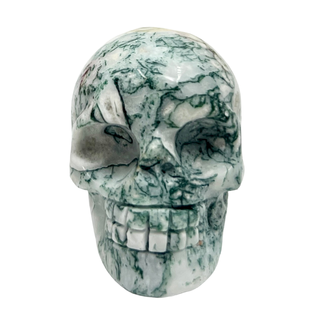 Tree Agate Skull 2 Inches Hand Carved Crystal Carving