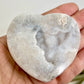 Druzy Mexican Agate Heart Quartz With Stand Crystal Carving Australian Seller