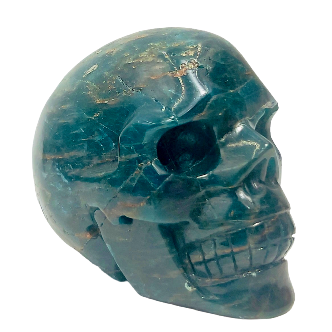 Blue Apatite Skull Healing Crystal Carving 699g