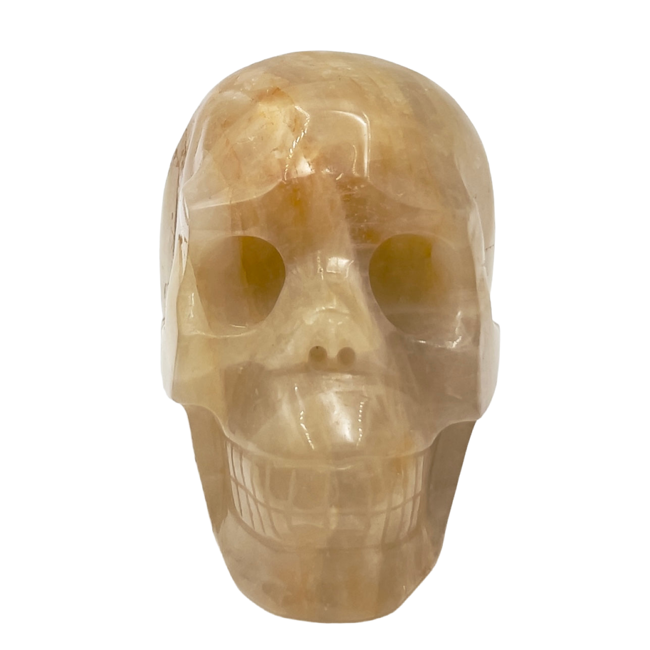 Golden Healer Quartz Skull Healing Crystal Carving 1122g