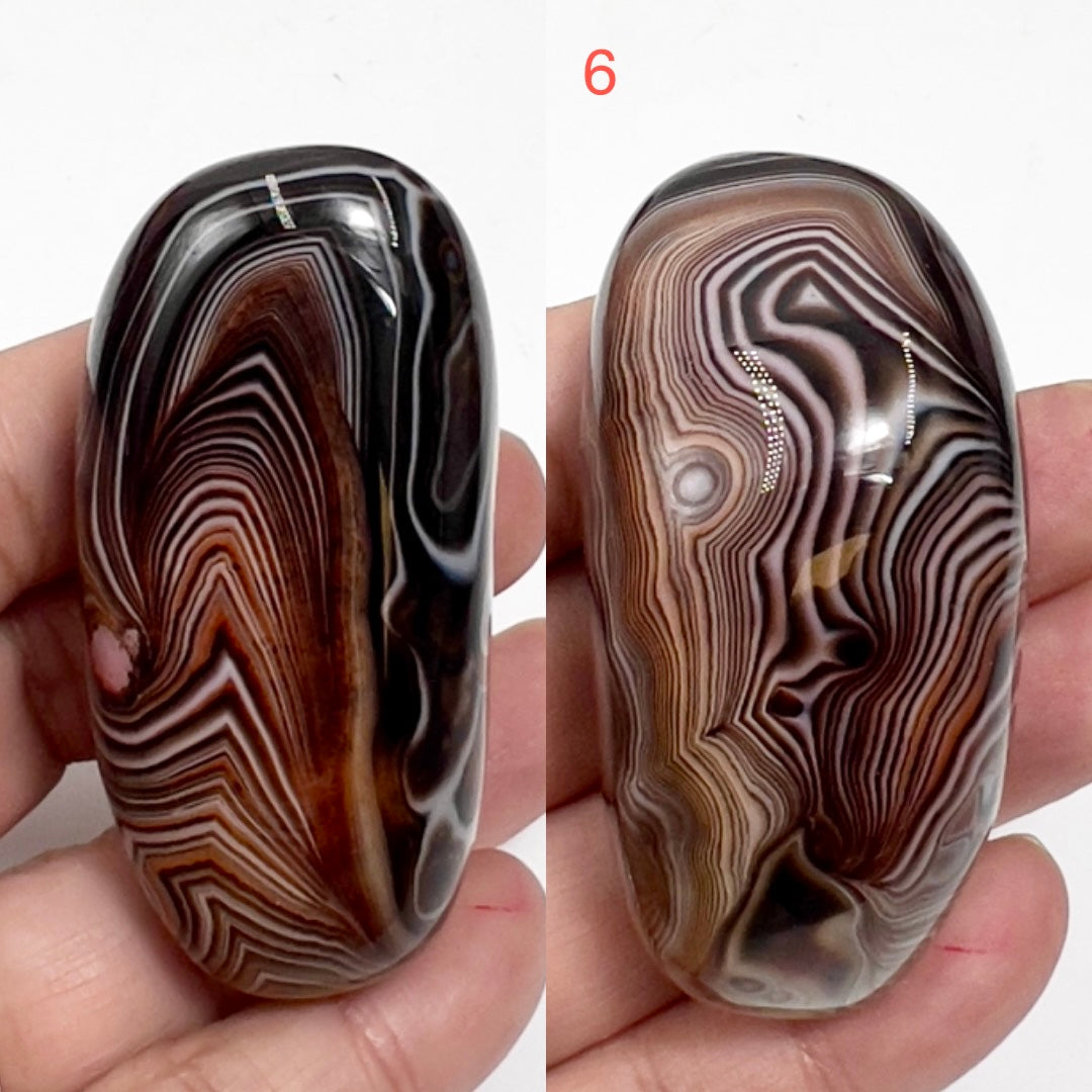 Sardonyx Chalcedony Onyx Palm Stone Meditation Healing Crystal