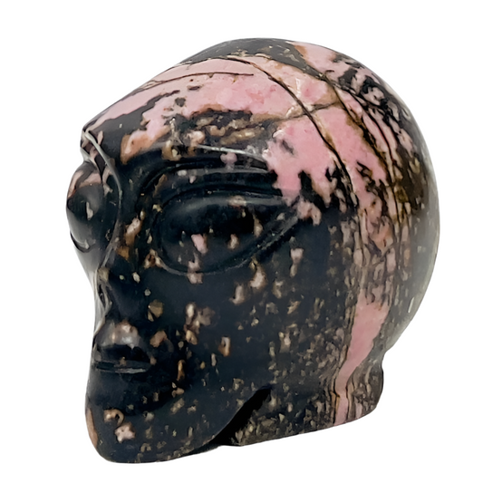 Rhodonite Alien Skull 2 Inches Healing Crystal Carving