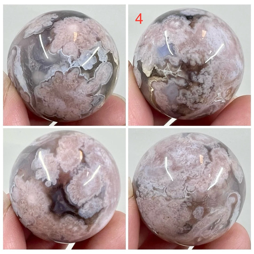 Black Flower Agate Mini Spheres Crystal Ball Australian Seller