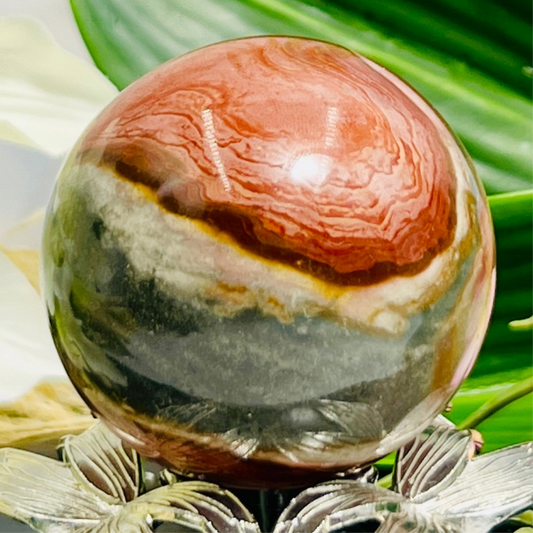 Polychrome Jasper Sphere Healing Crystal Ball 268g 57mm