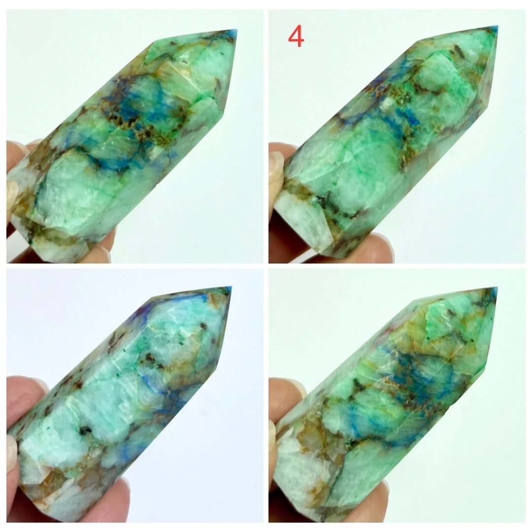 Fynchenite Phoenix Stone Malachite Turquoise Chrysocolla Points Towers Crystals