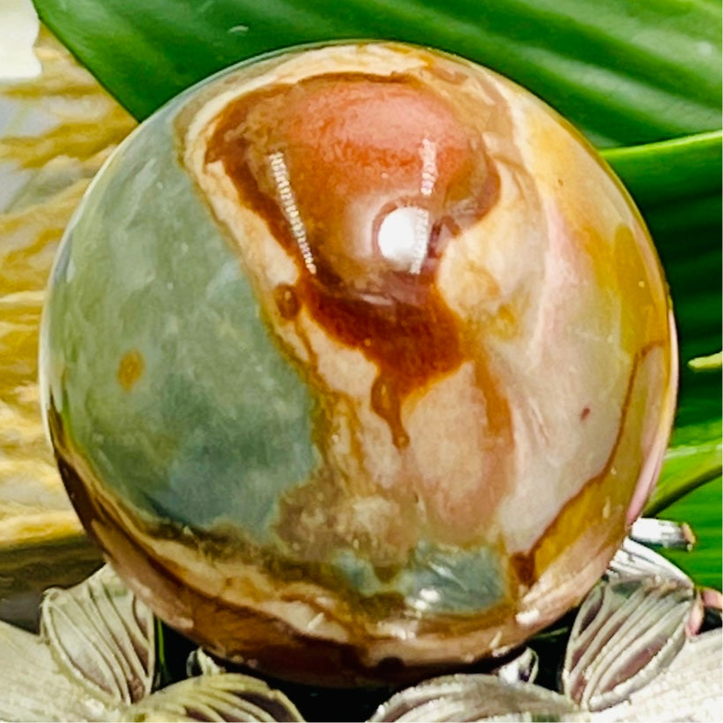 Polychrome Jasper Sphere Healing Crystal Ball 182g 51mm