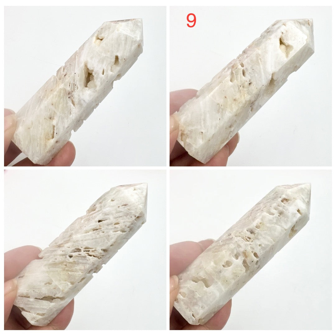 Druzy White Agate Points Towers Crystal Generators