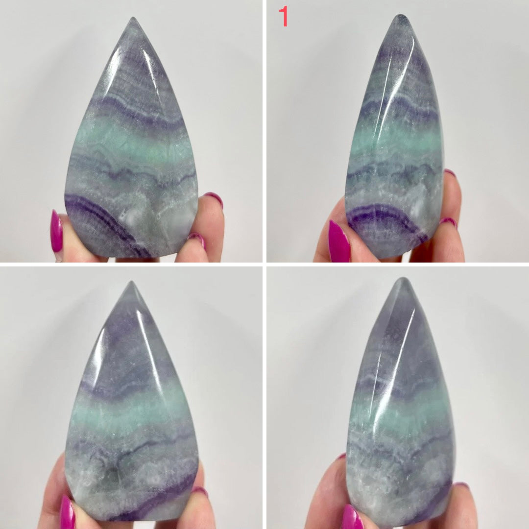 Fluorite Flames Free Form Crystal Carving Australian Seller