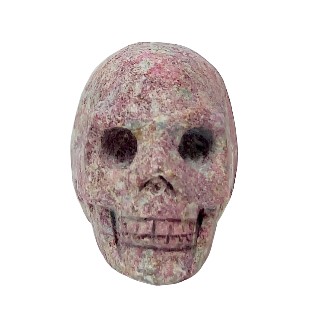 Ruby in Kyanite Skull 2 Inches UV Reactive Hand Carved Crystal Carving