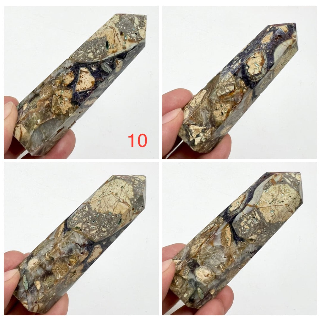 Purple Brecciated Jasper Points Towers Crystal Generators