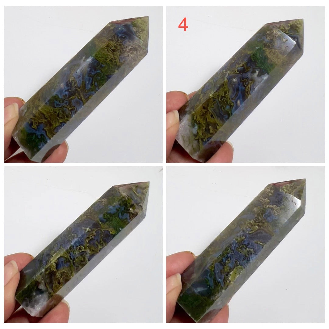 Druzy Moss Agate Points Towers Crystal Generators