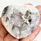 Druzy Mexican Agate Heart Quartz With Stand Crystal Carving Australian Seller