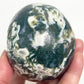 Moss Agate Skull Healing Crystal Carving 537g