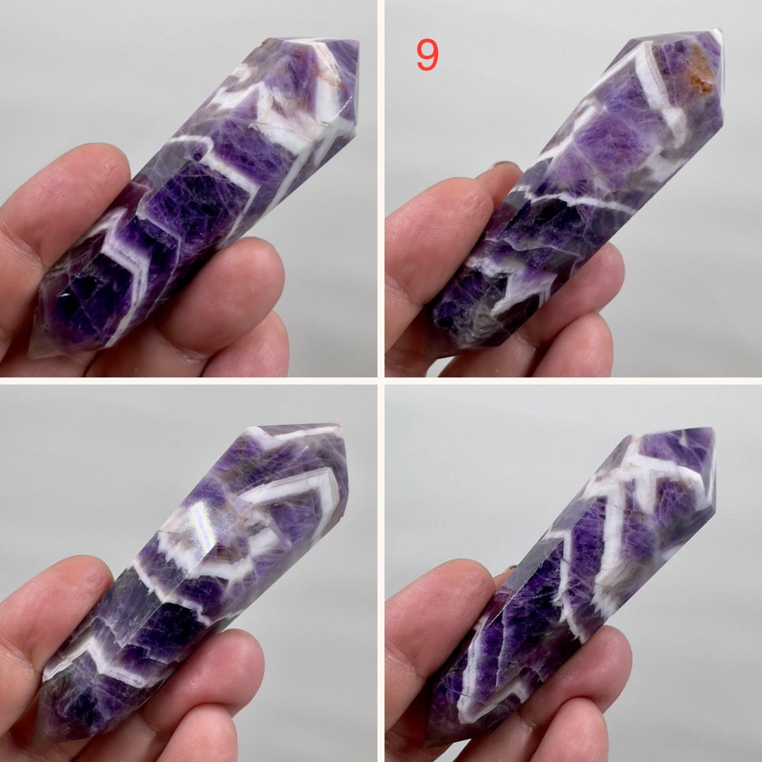 Chevron Dream Amethyst Double Terminated DT Points Crystal Gemstone Generators Australian Seller