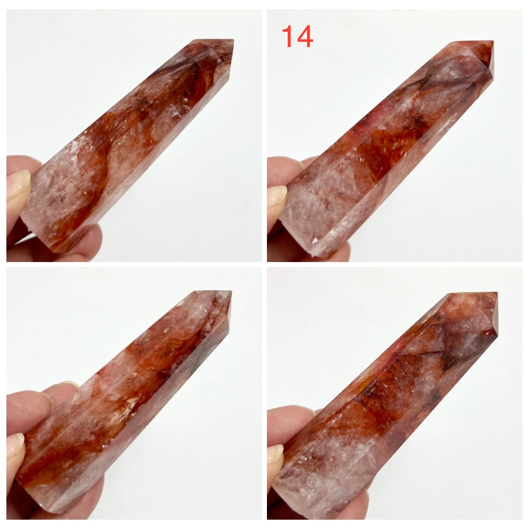 Hematoid Fire Quartz Points Towers Crystal Generators