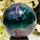 Fluorite Purple Green Sphere Healing Crystal Ball 255g 53mm