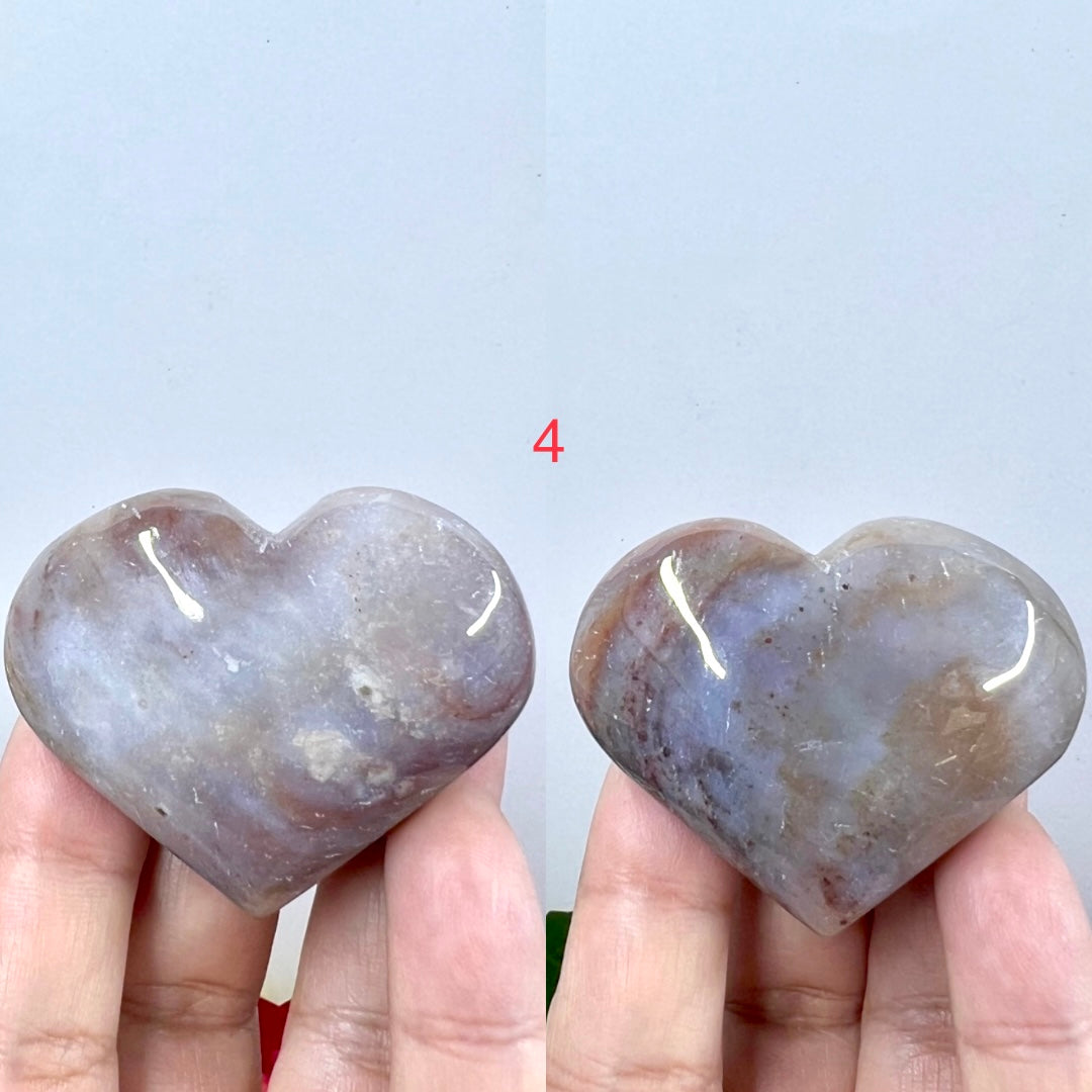 Ocean Sea Jasper Hearts Crystal Carving Australian Seller