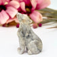 Small White Crazy Lace Agate Crystal Wolves Dogs Crystal Carvings Australian Seller