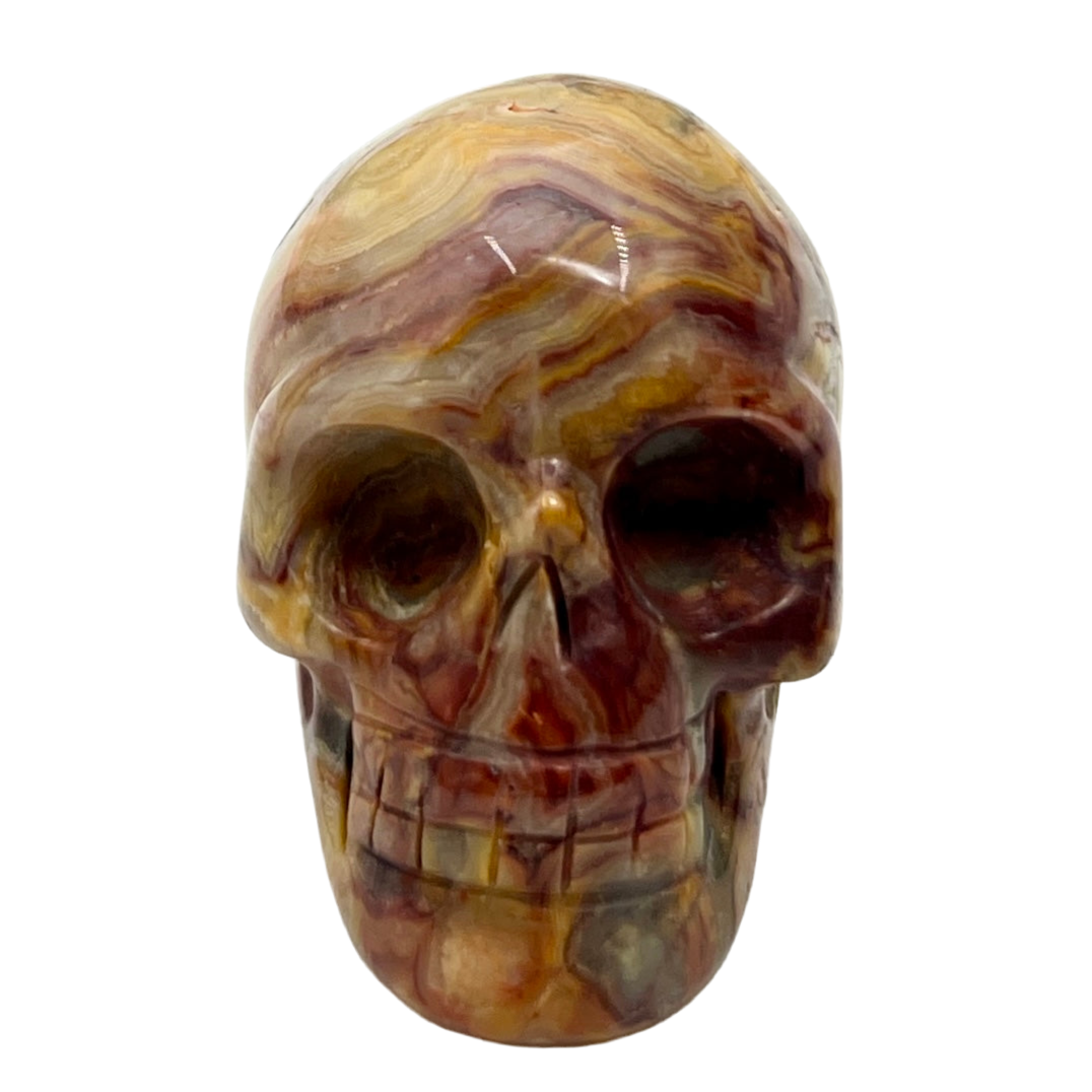 Crazy Lace Agate Skull 2 Inches Hand Carved Crystal Carving